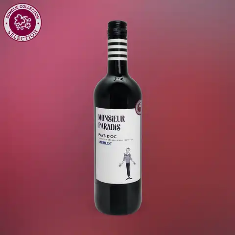 вино МЕСЬЕ ПАРАДИ МЕРЛО 10-15% 0.75, красное, сухое, Франция