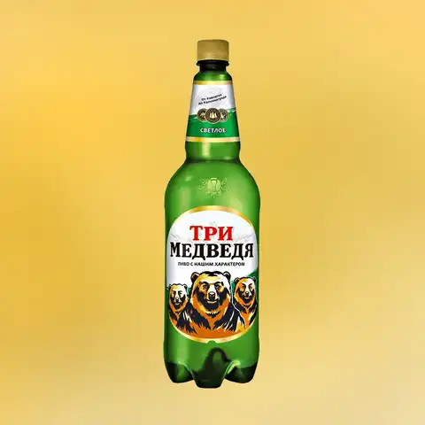 Пиво ТРИ МЕДВЕДЯ 4.7% 1.25, светлое, Россия