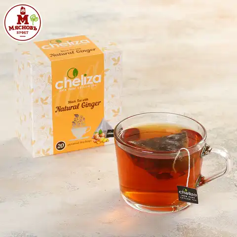 Чай черный 100% цейлонский с имбирем Челиза в пирамидках 20 шт. Шри-Ланка