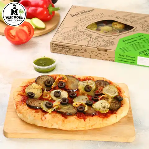 Пицца Римская Вегетарианская с овощами-гриль охлажденная для запекания 430г