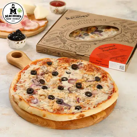 Пицца Цыпленок Барбекю охлажденная для запекания 29см 540г