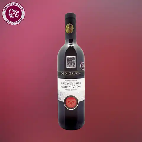вино ОЛД ГРУЗИЯ АЛАЗАНСКАЯ ДОЛИНА ординарное 10-15% 0.75, красное, полусладкое, Грузия