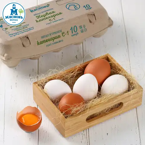 Яйца куриные столовые первой категории 10 шт