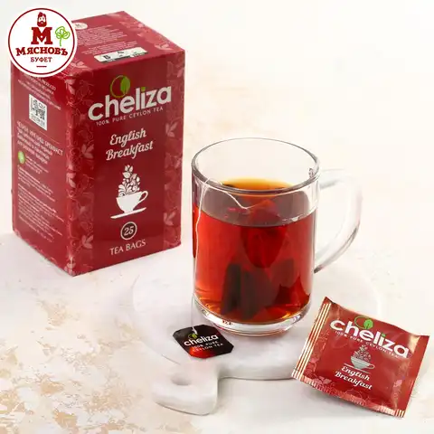 Чай черный Инглиш Брекфаст 100% цейлонский Челиза пакетированный 25 шт. Шри-Ланка