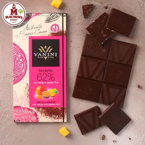 Шоколад горький 62% какао манго маракуйя 100г Италия