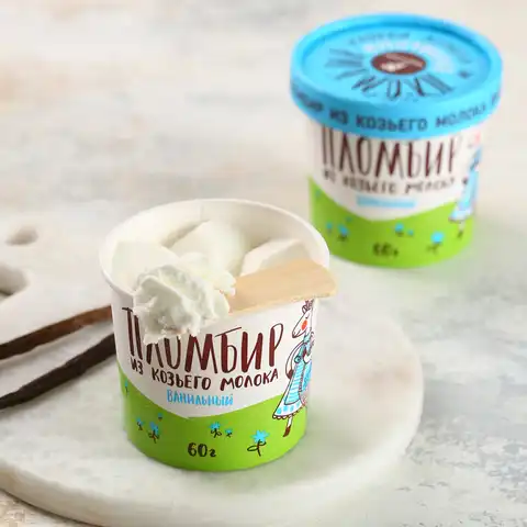 Мороженое пломбир из козьего молока ванильное 12% 60г