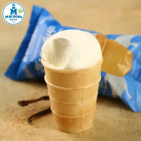 Мороженое пломбир ГОСТ 15% в вафельном стаканчике 100г