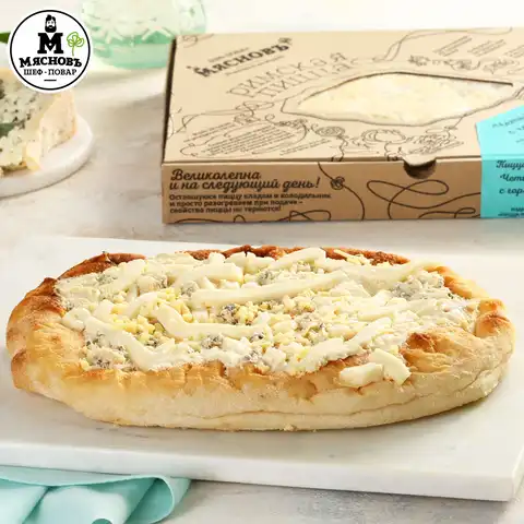 Пицца Римская Четыре сыра с горгонзолой охлажденная для запекания 400г