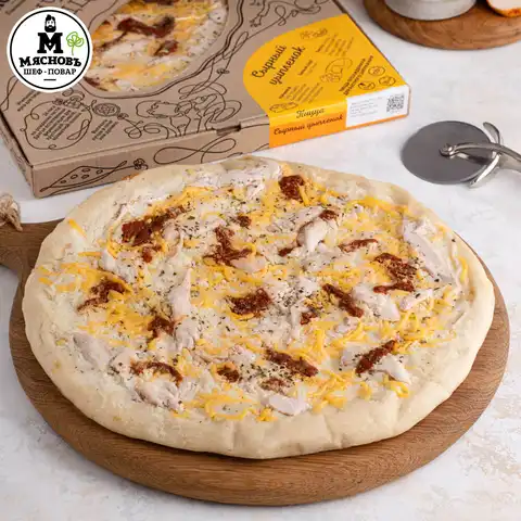 Пицца сырный цыпленок охлажденная для запекания 29см 500г