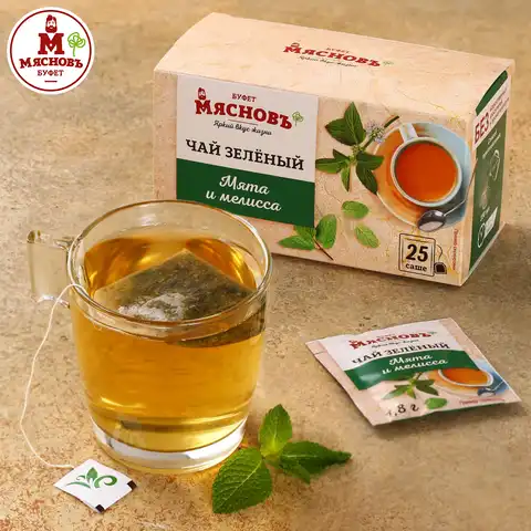 Чай зеленый мята и мелисса пакетированный 25 шт.