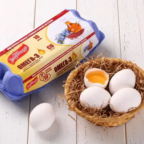 Яйца куриные Омега-3 столовые отборные 10 шт.