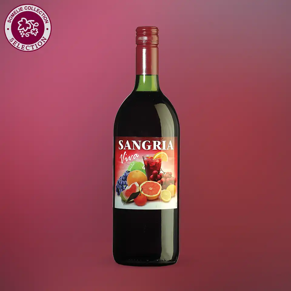 виноградосодержащий напиток из виноградного сырья САНГРИЯ ВИВА 7% 1.0, красное, сладкое, Испания