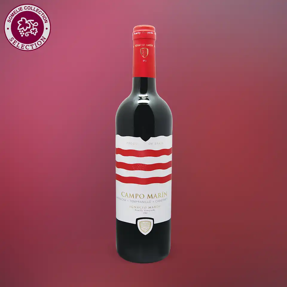 вино КАМПО МАРИН ГАРНАЧА ТЕМПРАНИЛЬО КАБЕРНЕ 10-15% 0.75, красное, сухое, Испания