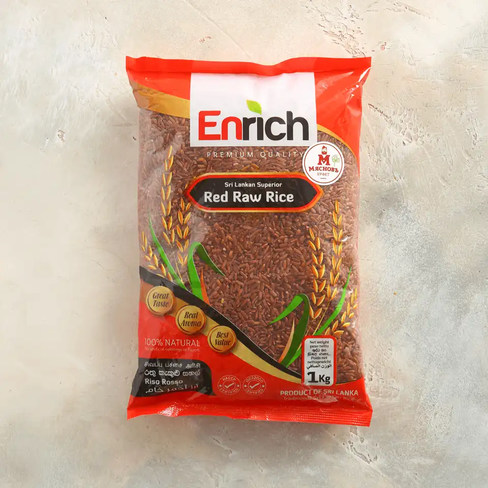 Рис красный нешлифованный Энрич 1кг Шри-Ланка