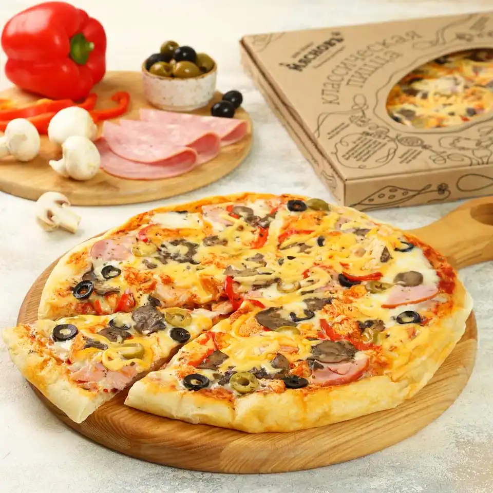 Пицца с ветчиной — рецепт с фото пошагово