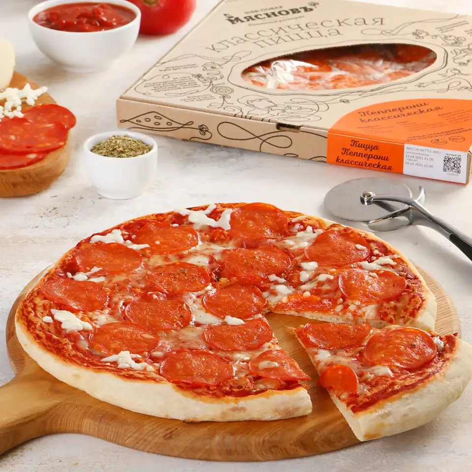 Пицца Пепперони классическая охлажденная для запекания 29см 400г
