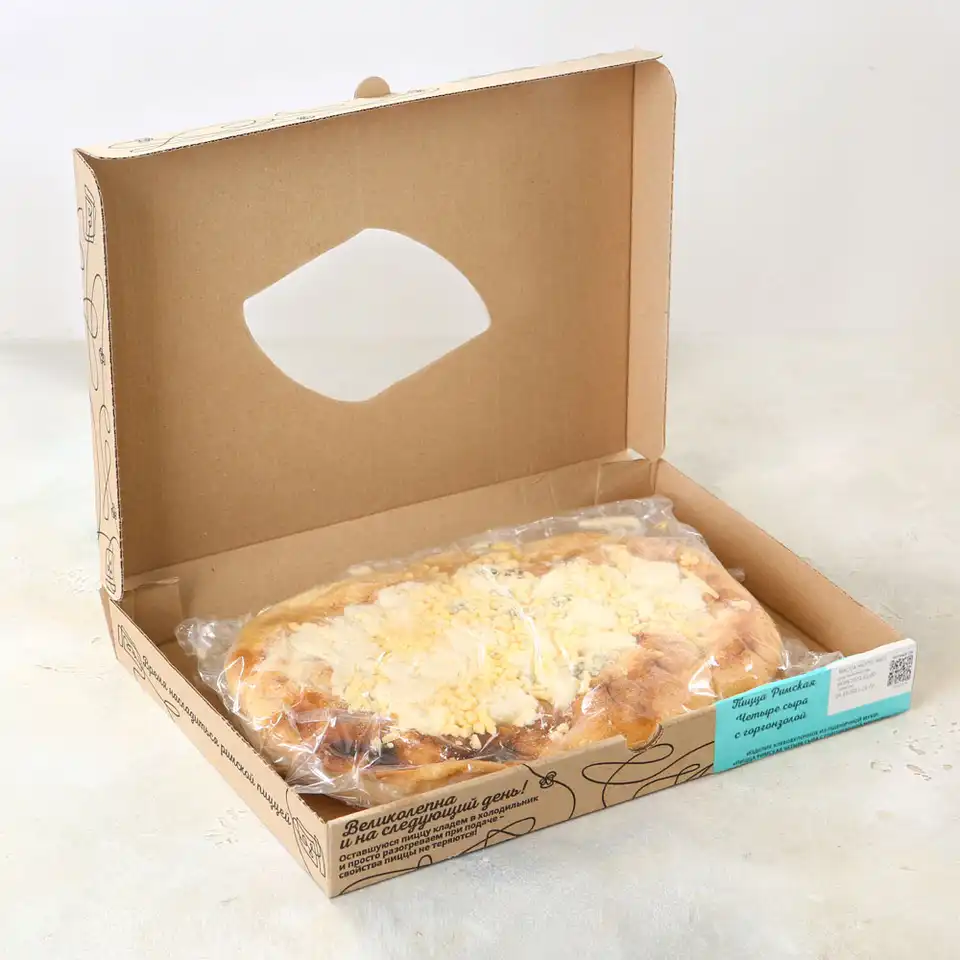 Пицца Римская Четыре сыра с горгонзолой охлажденная для запекания 400г